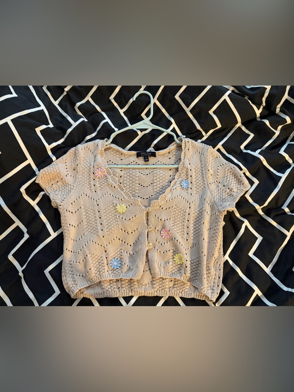WITTY FOX CROCHET BEIGE CARDIGAN XL